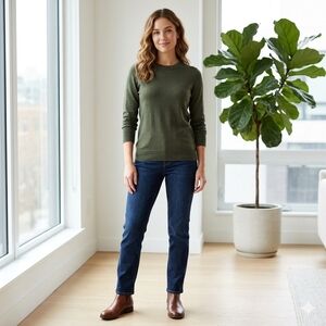 J. Crew 100% Merino Wool Womens Sweater In Green Size Small